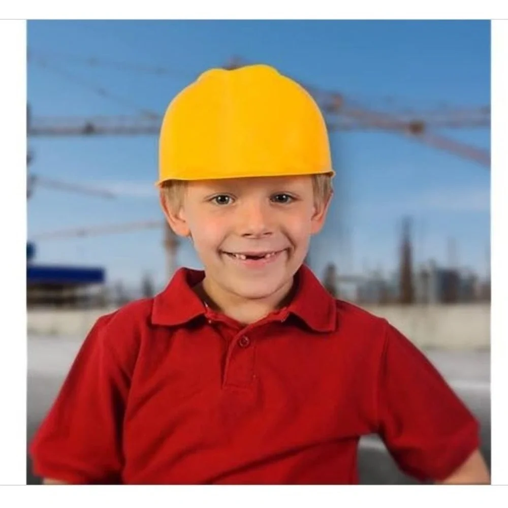 24-Pack Child Construction Hats by Funny Party Hats - Soft Plastic Helmets